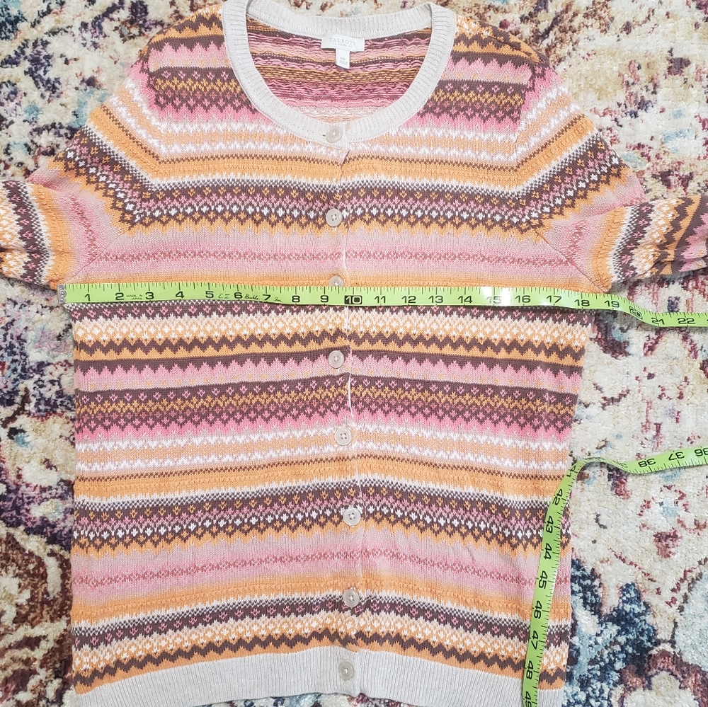 Talbots Fair Isle Cardigan Size Medium Petite - Picture 9 of 10